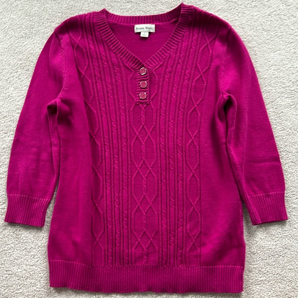 STUDIO WORKS 3/4 sleeve sweater Size SMALL